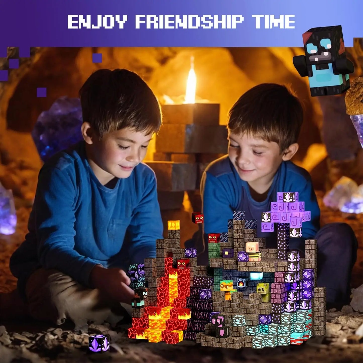 Magnetic Building Blocks Mine World Magnetic Cave World Brick Cube Toys Set STEM Sensory 2025 Best Gift for Boy Girl Children