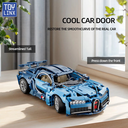 1:14 Blue Bugatti Car 1144PCS Building Blocks and Toy Construction Model Set for Kids Adults Christmas Easter Or Halloween Gift