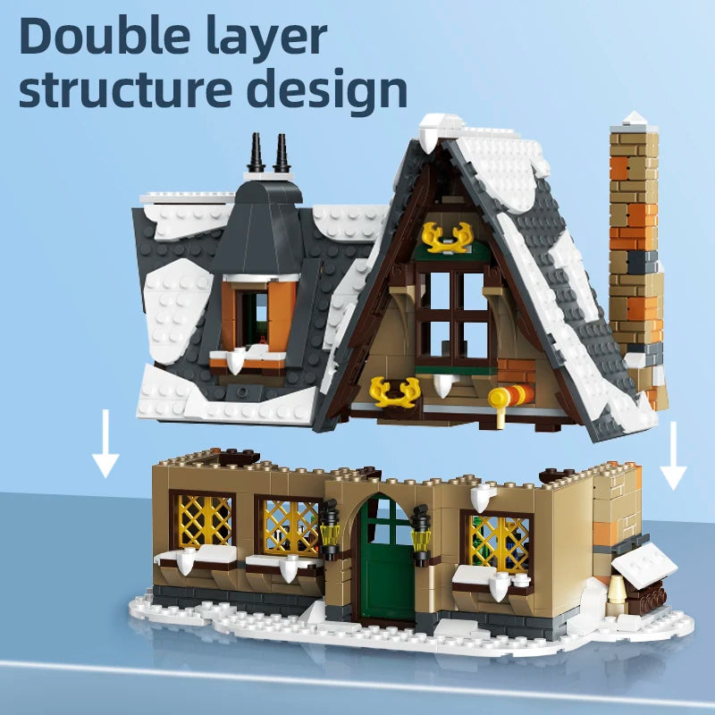 Mould King 16049 Streetview Building Toys The MOC Christmas Cottage Model Assembly Building Block Brick Kids Christmas Gifts