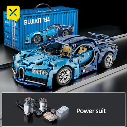 1:14 Blue Bugatti Car 1144PCS Building Blocks and Toy Construction Model Set for Kids Adults Christmas Easter Or Halloween Gift