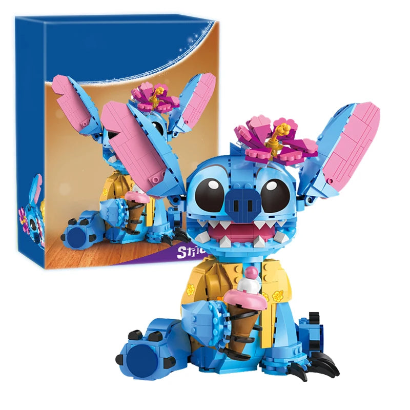 New Stitch CP Building Blocks 2025 - Large Piece Cartoon Toys with Moving Ears Kids Assembly Gift for Boys Girls Birthday