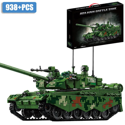 Military WW2 MOC Leopard 2A7 Army Main Battle Tank Soldiers Building Blocks Bricks M1 T90M Tank Set For Children Boys Gifts