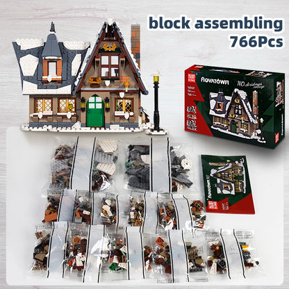 Mould King 16049 Streetview Building Toys The MOC Christmas Cottage Model Assembly Building Block Brick Kids Christmas Gifts