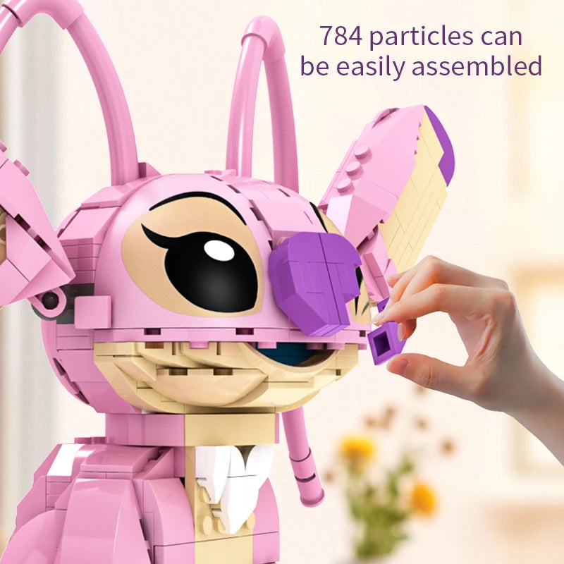 New Stitch Angel CP Building Blocks 2025 - Large Piece Cartoon Toys with Moving Ears Kids Assembly Gift for Boys Girls Birthday