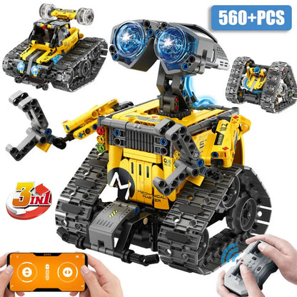 Technical City MOC 4 IN 1 560pcs RC Robot Model Building Blocks Creative DIY Transformation Robot Bricks Toys For Children Gifts