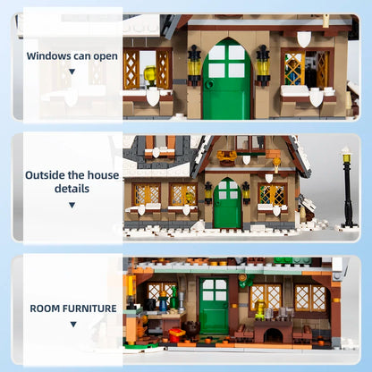 Mould King 16049 Streetview Building Toys The MOC Christmas Cottage Model Assembly Building Block Brick Kids Christmas Gifts
